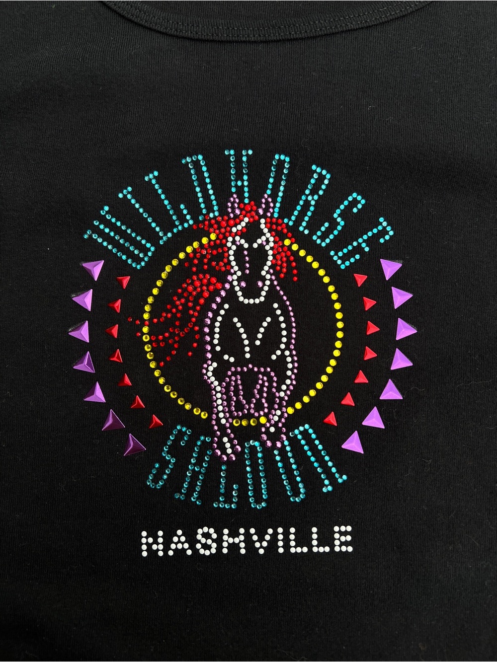 Vintage Wildhorse Saloon Nashville Black Rhinestone Tee